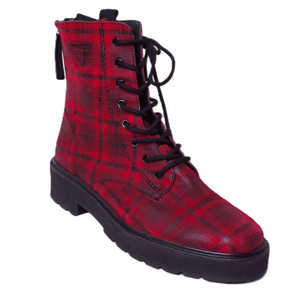 🆕 PAUL GREEN Bronx Platform Ankle Boot 9 Red Plaid - Picture 6 of 10